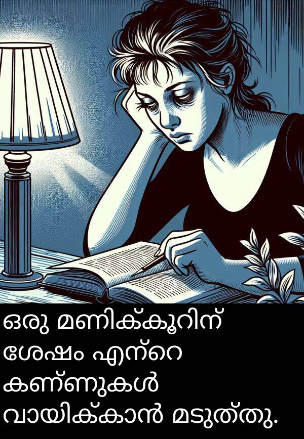 മടുത്തു: ഒരു മണിക്കൂറിന് ശേഷം എന്റെ കണ്ണുകൾ വായിക്കാൻ മടുത്തു.