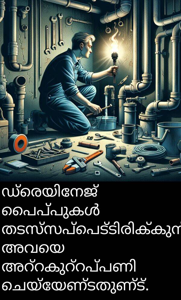 ചെയ്യേണ്ടതുണ്ട്: ഡ്രെയിനേജ് പൈപ്പുകൾ തടസ്സപ്പെട്ടിരിക്കുന്നു, അവയെ അറ്റകുറ്റപ്പണി ചെയ്യേണ്ടതുണ്ട്.
