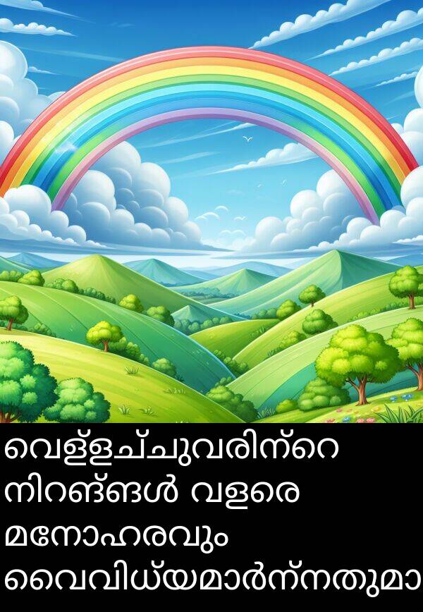 മനോഹരവും: വെള്ളച്ചുവരിന്റെ നിറങ്ങൾ വളരെ മനോഹരവും വൈവിധ്യമാർന്നതുമാണ്.
