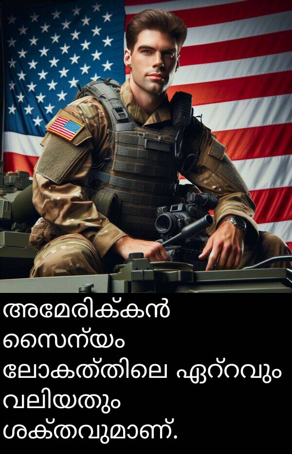 സൈന്യം: അമേരിക്കൻ സൈന്യം ലോകത്തിലെ ഏറ്റവും വലിയതും ശക്തവുമാണ്.