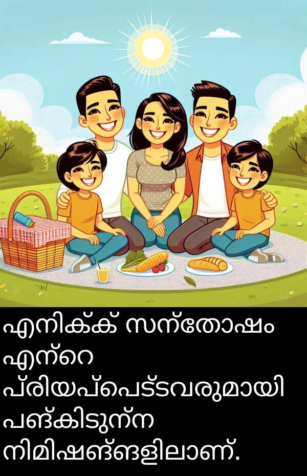 സന്തോഷം: എനിക്ക് സന്തോഷം എന്റെ പ്രിയപ്പെട്ടവരുമായി പങ്കിടുന്ന നിമിഷങ്ങളിലാണ്.