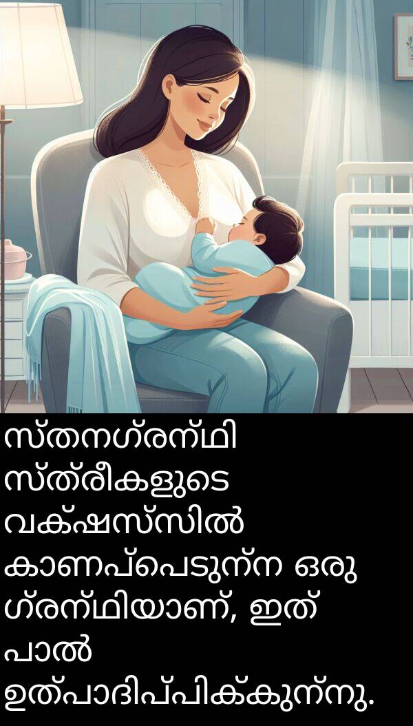 സ്ത്രീകളുടെ: സ്തനഗ്രന്ഥി സ്ത്രീകളുടെ വക്ഷസ്സിൽ കാണപ്പെടുന്ന ഒരു ഗ്രന്ഥിയാണ്, ഇത് പാൽ ഉത്പാദിപ്പിക്കുന്നു.