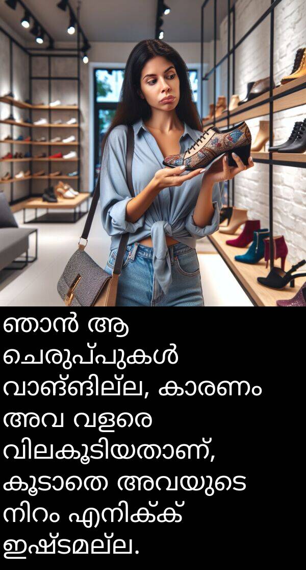 അവയുടെ: ഞാൻ ആ ചെരുപ്പുകൾ വാങ്ങില്ല, കാരണം അവ വളരെ വിലകൂടിയതാണ്, കൂടാതെ അവയുടെ നിറം എനിക്ക് ഇഷ്ടമല്ല.