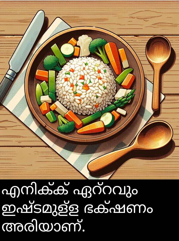 ഇഷ്ടമുള്ള: എനിക്ക് ഏറ്റവും ഇഷ്ടമുള്ള ഭക്ഷണം അരിയാണ്.
