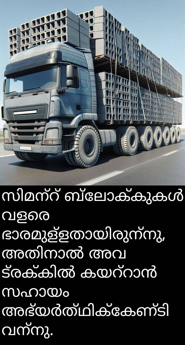 വന്നു: സിമന്റ് ബ്ലോക്കുകൾ വളരെ ഭാരമുള്ളതായിരുന്നു, അതിനാൽ അവ ട്രക്കിൽ കയറ്റാൻ സഹായം അഭ്യർത്ഥിക്കേണ്ടി വന്നു.