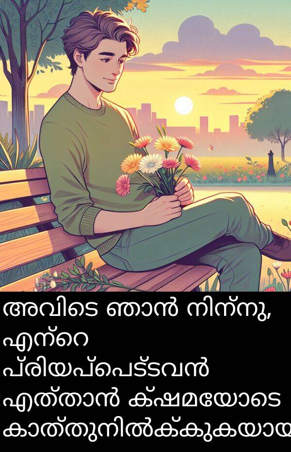 ക്ഷമയോടെ: അവിടെ ഞാൻ നിന്നു, എന്റെ പ്രിയപ്പെട്ടവൻ എത്താൻ ക്ഷമയോടെ കാത്തുനിൽക്കുകയായിരുന്നു.