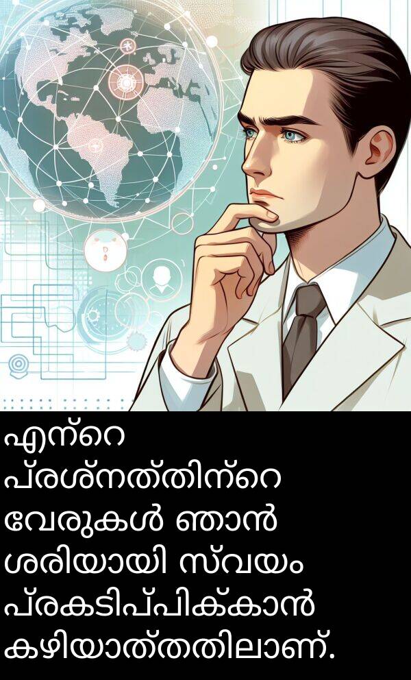 സ്വയം: എന്റെ പ്രശ്നത്തിന്റെ വേരുകൾ ഞാൻ ശരിയായി സ്വയം പ്രകടിപ്പിക്കാൻ കഴിയാത്തതിലാണ്.
