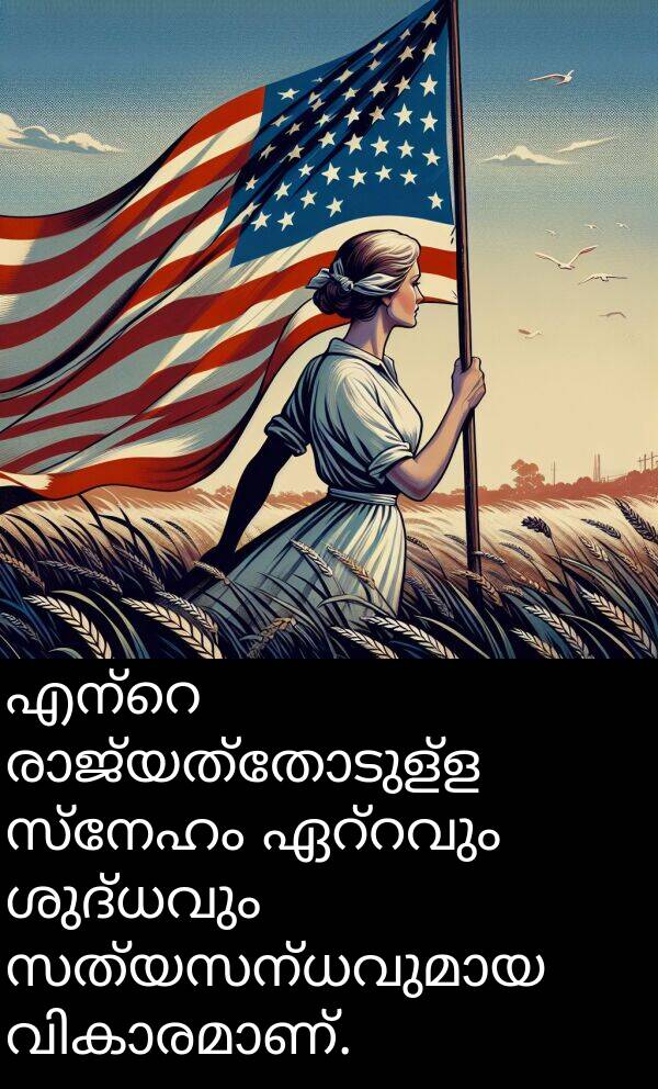 സ്നേഹം: എന്റെ രാജ്യത്തോടുള്ള സ്നേഹം ഏറ്റവും ശുദ്ധവും സത്യസന്ധവുമായ വികാരമാണ്.