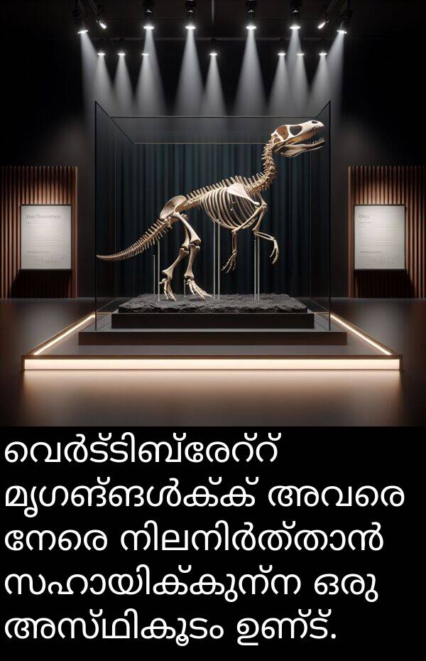 നേരെ: വെർട്ടിബ്രേറ്റ് മൃഗങ്ങൾക്ക് അവരെ നേരെ നിലനിർത്താൻ സഹായിക്കുന്ന ഒരു അസ്ഥികൂടം ഉണ്ട്.