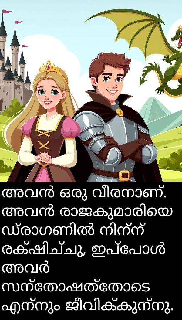 എന്നും: അവൻ ഒരു വീരനാണ്. അവൻ രാജകുമാരിയെ ഡ്രാഗണിൽ നിന്ന് രക്ഷിച്ചു, ഇപ്പോൾ അവർ സന്തോഷത്തോടെ എന്നും ജീവിക്കുന്നു.