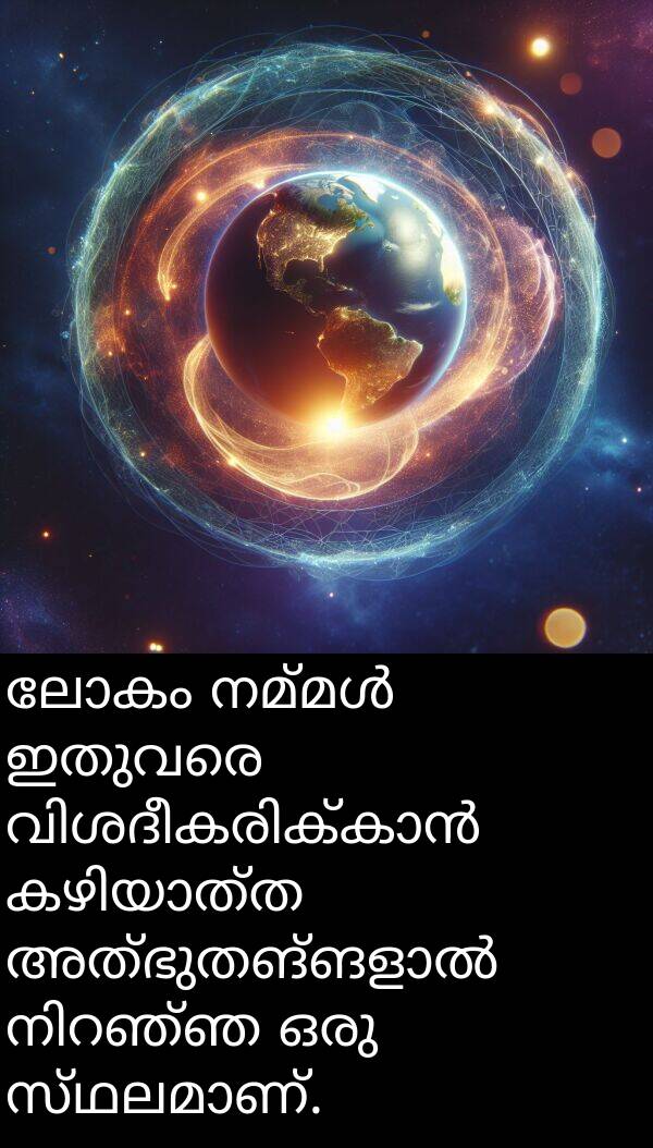 ലോകം: ലോകം നമ്മൾ ഇതുവരെ വിശദീകരിക്കാൻ കഴിയാത്ത അത്ഭുതങ്ങളാൽ നിറഞ്ഞ ഒരു സ്ഥലമാണ്.