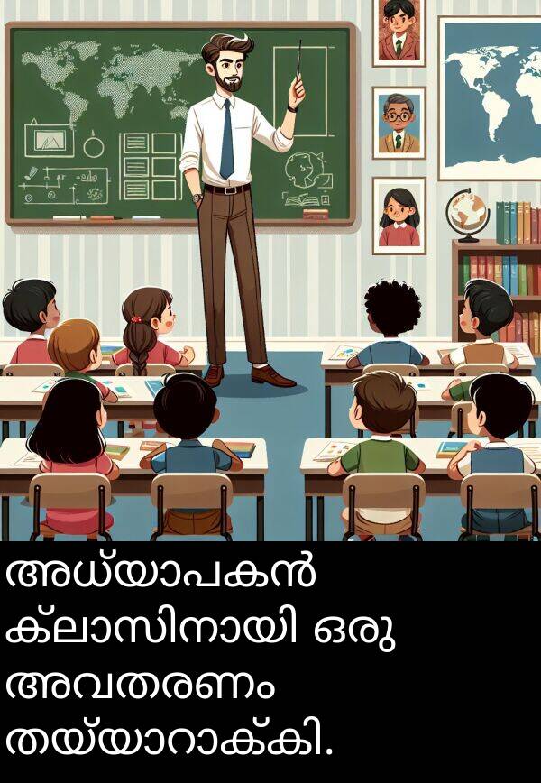 അവതരണം: അധ്യാപകൻ ക്ലാസിനായി ഒരു അവതരണം തയ്യാറാക്കി.