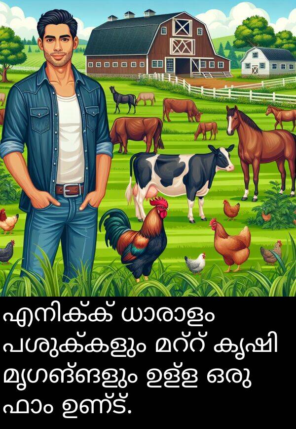 ഉണ്ട്: എനിക്ക് ധാരാളം പശുക്കളും മറ്റ് കൃഷി മൃഗങ്ങളും ഉള്ള ഒരു ഫാം ഉണ്ട്.