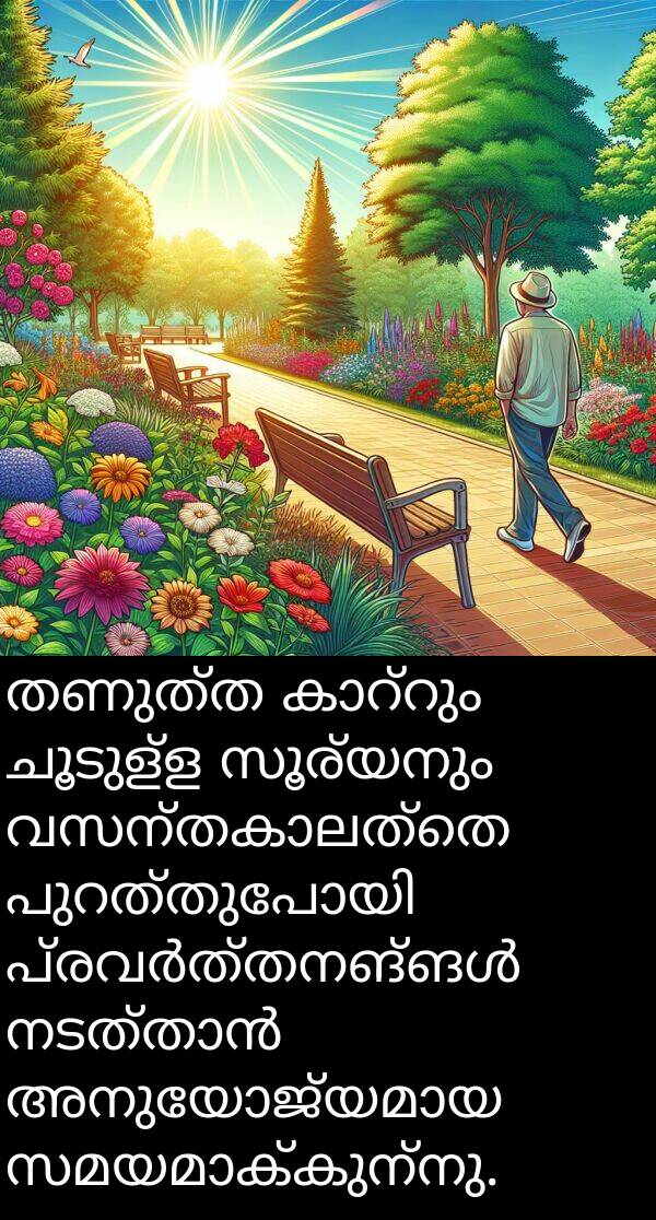 ചൂടുള്ള: തണുത്ത കാറ്റും ചൂടുള്ള സൂര്യനും വസന്തകാലത്തെ പുറത്തുപോയി പ്രവർത്തനങ്ങൾ നടത്താൻ അനുയോജ്യമായ സമയമാക്കുന്നു.