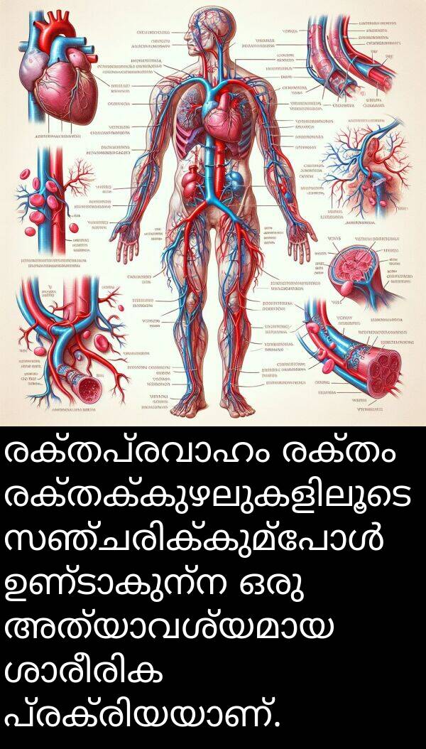 രക്തം: രക്തപ്രവാഹം രക്തം രക്തക്കുഴലുകളിലൂടെ സഞ്ചരിക്കുമ്പോൾ ഉണ്ടാകുന്ന ഒരു അത്യാവശ്യമായ ശാരീരിക പ്രക്രിയയാണ്.