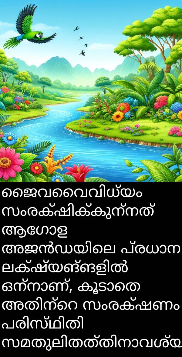 ആഗോള: ജൈവവൈവിധ്യം സംരക്ഷിക്കുന്നത് ആഗോള അജൻഡയിലെ പ്രധാന ലക്ഷ്യങ്ങളിൽ ഒന്നാണ്, കൂടാതെ അതിന്റെ സംരക്ഷണം പരിസ്ഥിതി സമതുലിതത്തിനാവശ്യമാണ്.
