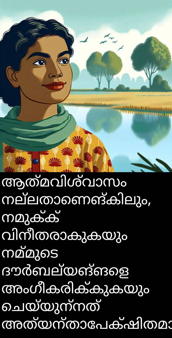 നമുക്ക്: ആത്മവിശ്വാസം നല്ലതാണെങ്കിലും, നമുക്ക് വിനീതരാകുകയും നമ്മുടെ ദൗർബല്യങ്ങളെ അംഗീകരിക്കുകയും ചെയ്യുന്നത് അത്യന്താപേക്ഷിതമാണ്.