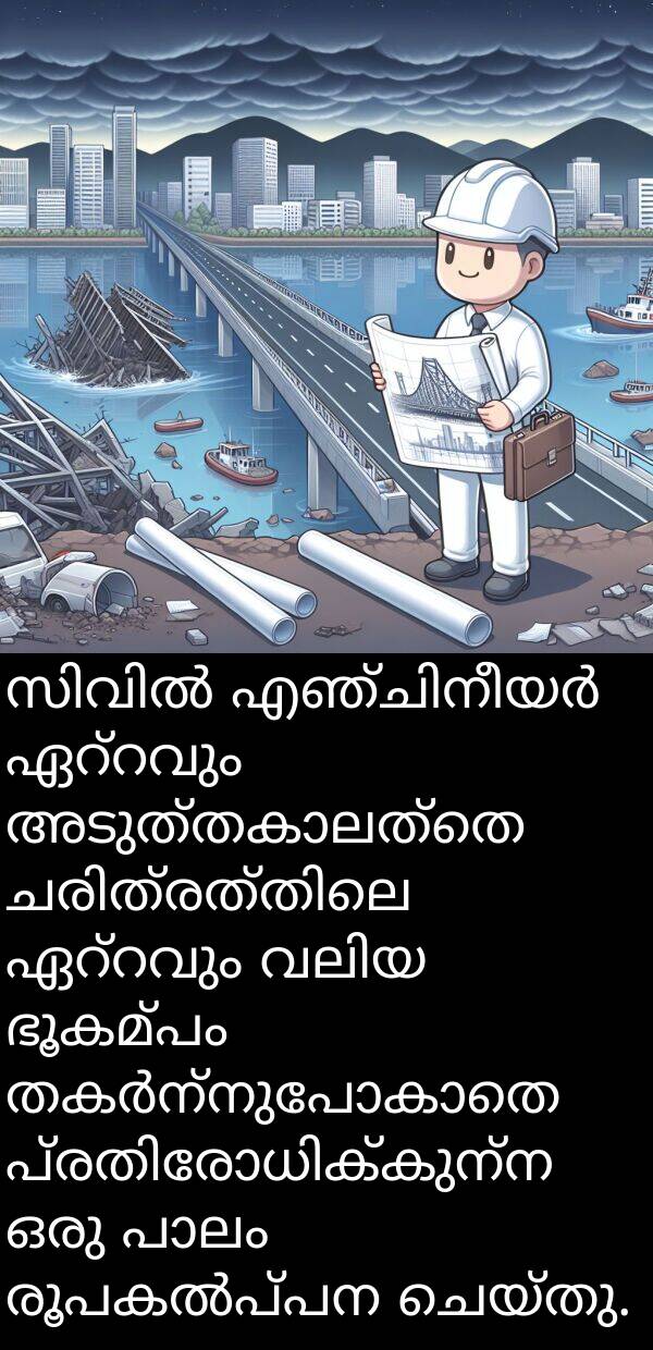 ഭൂകമ്പം: സിവിൽ എഞ്ചിനീയർ ഏറ്റവും അടുത്തകാലത്തെ ചരിത്രത്തിലെ ഏറ്റവും വലിയ ഭൂകമ്പം തകർന്നുപോകാതെ പ്രതിരോധിക്കുന്ന ഒരു പാലം രൂപകൽപ്പന ചെയ്തു.