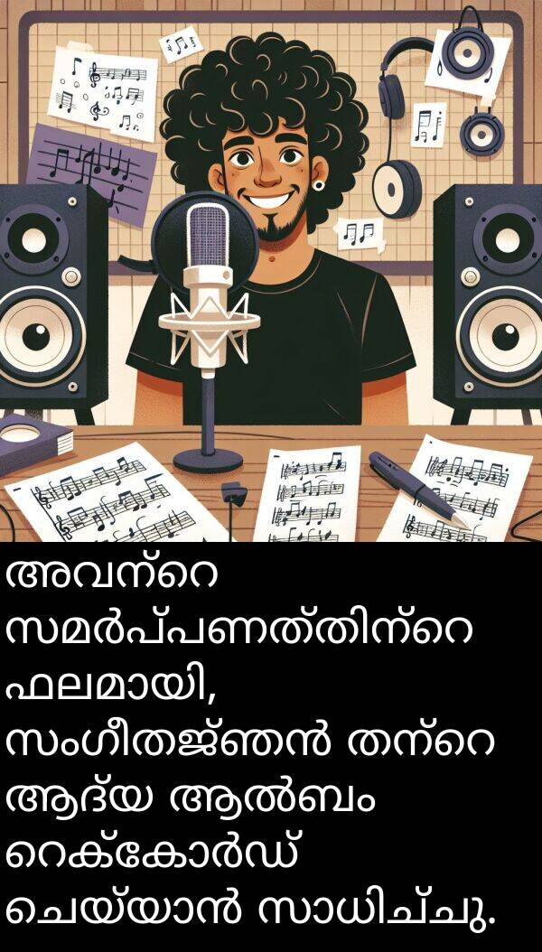 ആദ്യ: അവന്റെ സമർപ്പണത്തിന്റെ ഫലമായി, സംഗീതജ്ഞൻ തന്റെ ആദ്യ ആൽബം റെക്കോർഡ് ചെയ്യാൻ സാധിച്ചു.