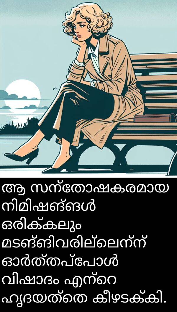 ഹൃദയത്തെ: ആ സന്തോഷകരമായ നിമിഷങ്ങൾ ഒരിക്കലും മടങ്ങിവരില്ലെന്ന് ഓർത്തപ്പോൾ വിഷാദം എന്റെ ഹൃദയത്തെ കീഴടക്കി.