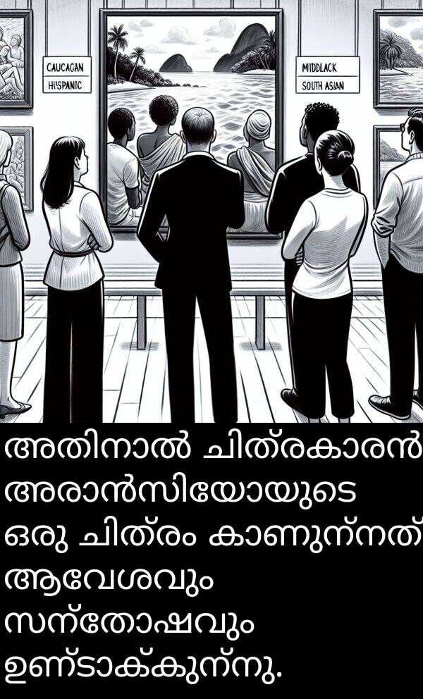 സന്തോഷവും: അതിനാൽ ചിത്രകാരൻ അരാൻസിയോയുടെ ഒരു ചിത്രം കാണുന്നത് ആവേശവും സന്തോഷവും ഉണ്ടാക്കുന്നു.