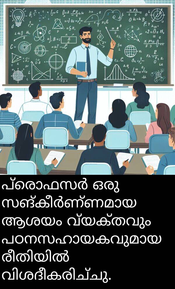 വ്യക്തവും: പ്രൊഫസർ ഒരു സങ്കീർണ്ണമായ ആശയം വ്യക്തവും പഠനസഹായകവുമായ രീതിയിൽ വിശദീകരിച്ചു.