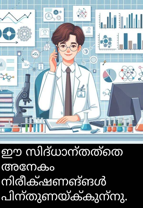അനേകം: ഈ സിദ്ധാന്തത്തെ അനേകം നിരീക്ഷണങ്ങൾ പിന്തുണയ്ക്കുന്നു.