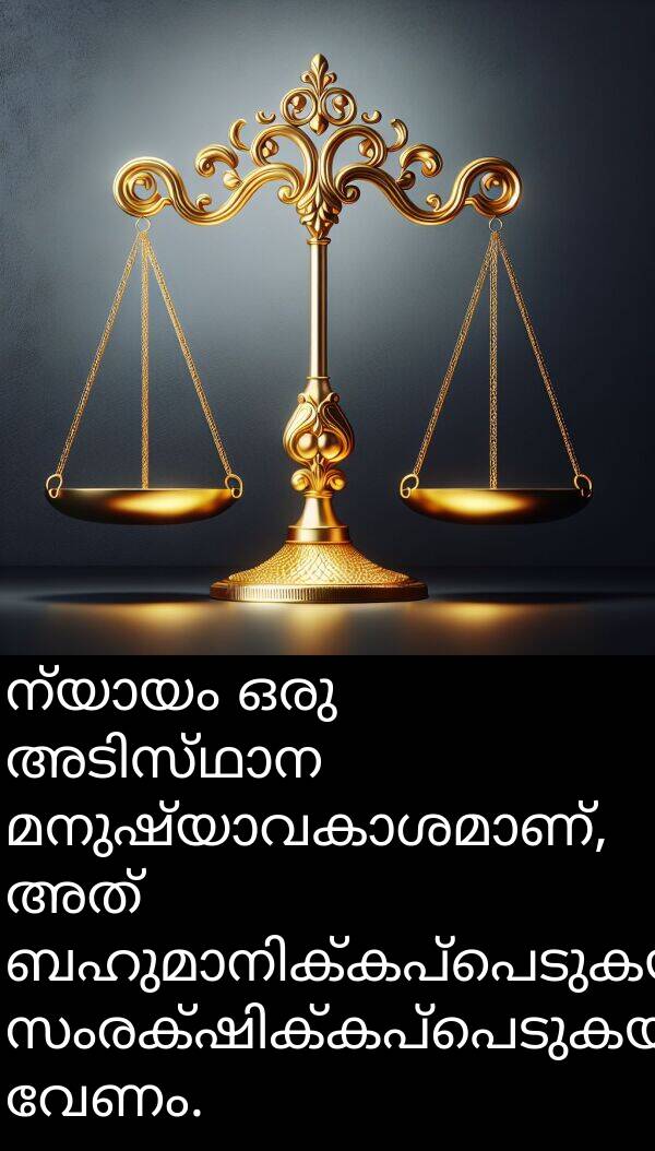 വേണം: ന്യായം ഒരു അടിസ്ഥാന മനുഷ്യാവകാശമാണ്, അത് ബഹുമാനിക്കപ്പെടുകയും സംരക്ഷിക്കപ്പെടുകയും വേണം.