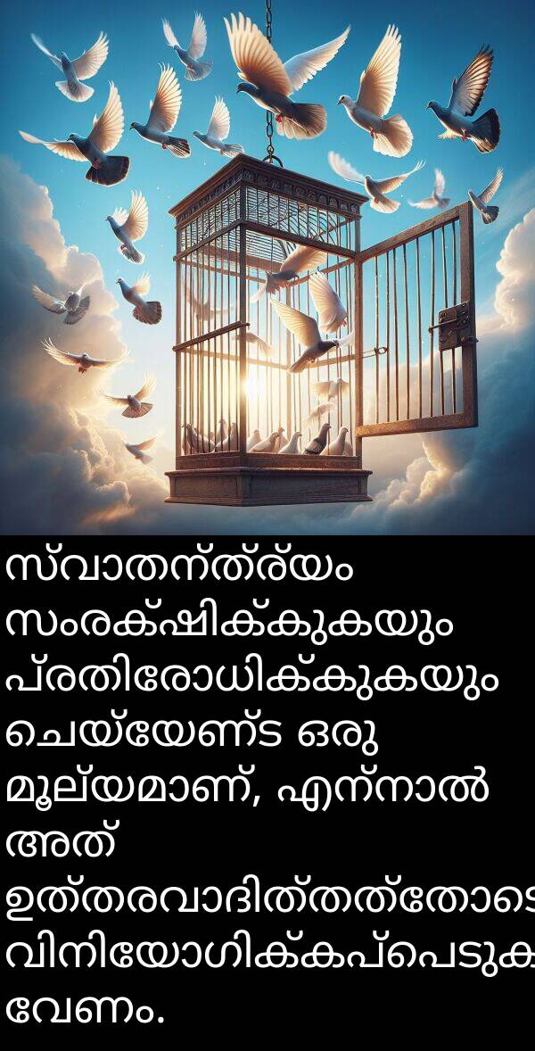 വേണം: സ്വാതന്ത്ര്യം സംരക്ഷിക്കുകയും പ്രതിരോധിക്കുകയും ചെയ്യേണ്ട ഒരു മൂല്യമാണ്, എന്നാൽ അത് ഉത്തരവാദിത്തത്തോടെ വിനിയോഗിക്കപ്പെടുകയും വേണം.
