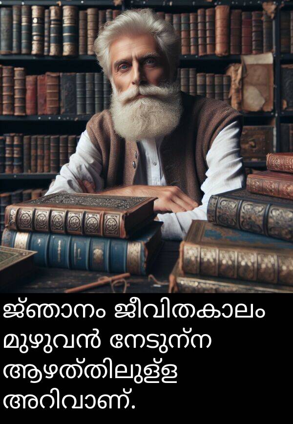 നേടുന്ന: ജ്ഞാനം ജീവിതകാലം മുഴുവൻ നേടുന്ന ആഴത്തിലുള്ള അറിവാണ്.