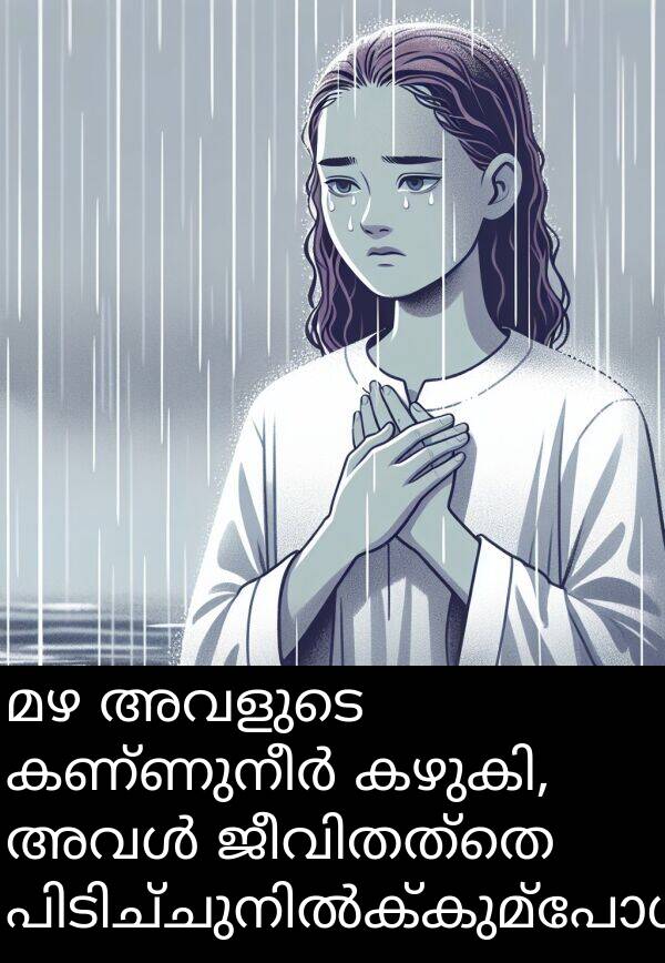 അവളുടെ: മഴ അവളുടെ കണ്ണുനീർ കഴുകി, അവൾ ജീവിതത്തെ പിടിച്ചുനിൽക്കുമ്പോൾ.