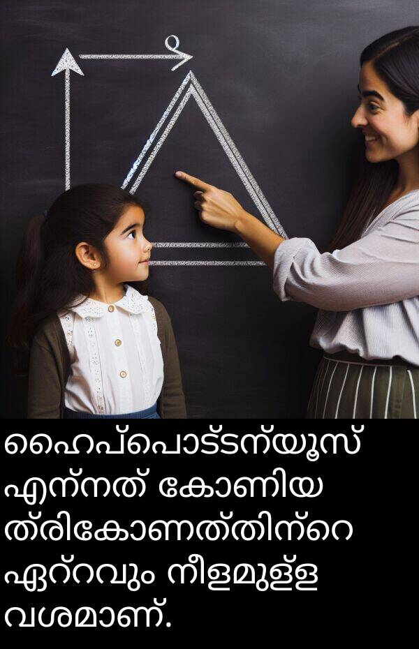 ഹൈപ്പൊട്ടന്യൂസ്: ഹൈപ്പൊട്ടന്യൂസ് എന്നത് കോണിയ ത്രികോണത്തിന്റെ ഏറ്റവും നീളമുള്ള വശമാണ്.