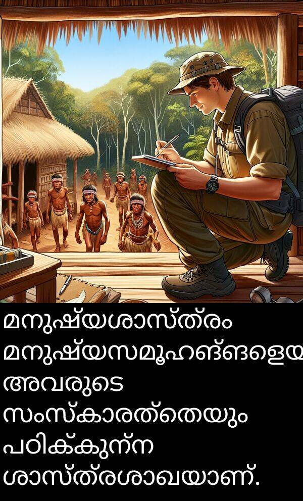 മനുഷ്യസമൂഹങ്ങളെയും: മനുഷ്യശാസ്ത്രം മനുഷ്യസമൂഹങ്ങളെയും അവരുടെ സംസ്കാരത്തെയും പഠിക്കുന്ന ശാസ്ത്രശാഖയാണ്.