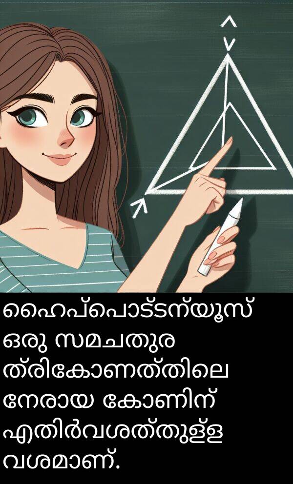 ഹൈപ്പൊട്ടന്യൂസ്: ഹൈപ്പൊട്ടന്യൂസ് ഒരു സമചതുര ത്രികോണത്തിലെ നേരായ കോണിന് എതിർവശത്തുള്ള വശമാണ്.