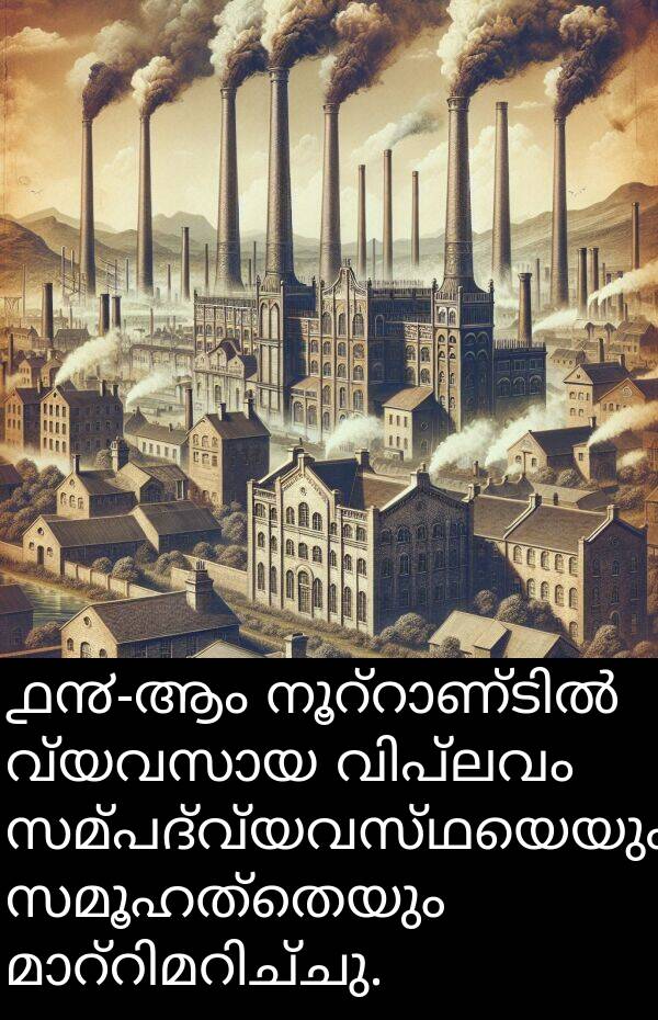 സമൂഹത്തെയും: ൧൯-ആം നൂറ്റാണ്ടിൽ വ്യവസായ വിപ്ലവം സമ്പദ്‌വ്യവസ്ഥയെയും സമൂഹത്തെയും മാറ്റിമറിച്ചു.