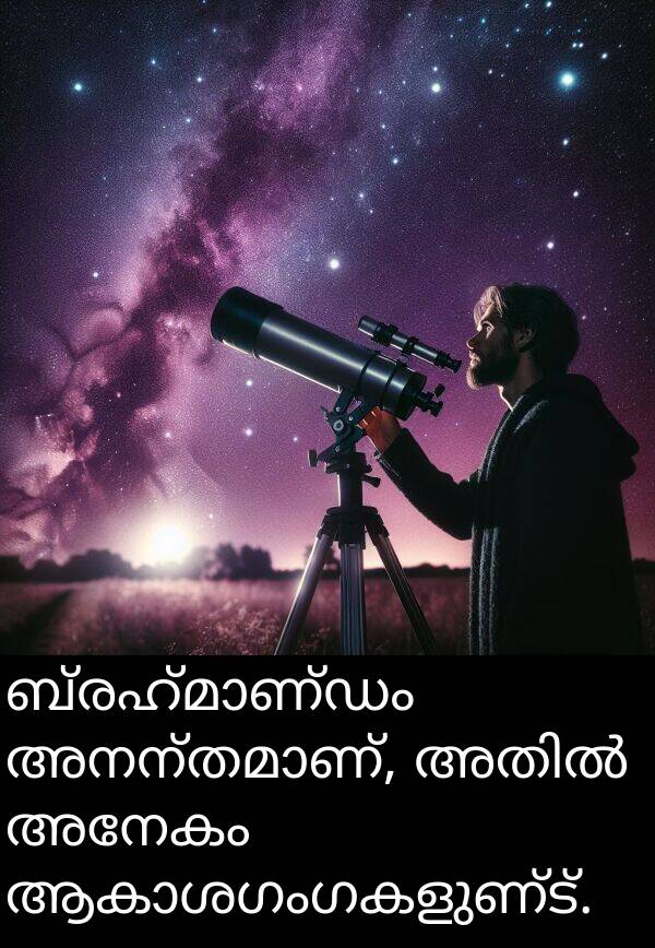 അനേകം: ബ്രഹ്മാണ്ഡം അനന്തമാണ്, അതിൽ അനേകം ആകാശഗംഗകളുണ്ട്.