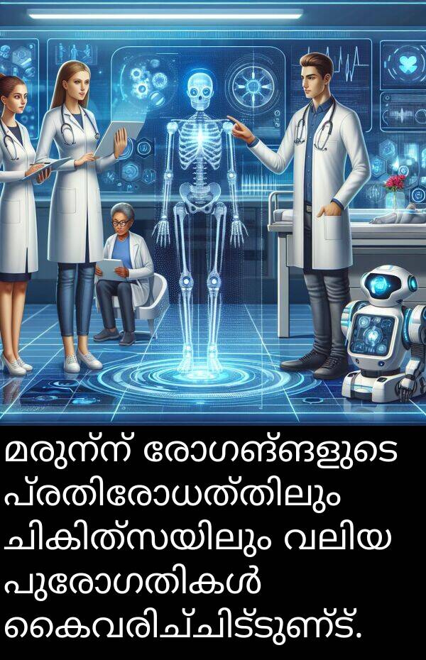 രോഗങ്ങളുടെ: മരുന്ന് രോഗങ്ങളുടെ പ്രതിരോധത്തിലും ചികിത്സയിലും വലിയ പുരോഗതികൾ കൈവരിച്ചിട്ടുണ്ട്.