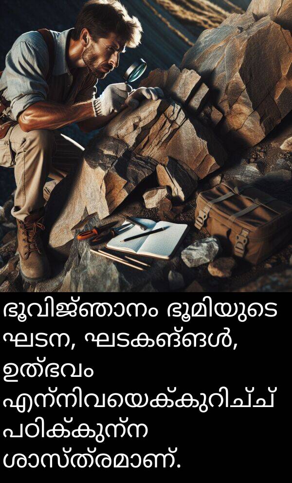ഉത്ഭവം: ഭൂവിജ്ഞാനം ഭൂമിയുടെ ഘടന, ഘടകങ്ങൾ, ഉത്ഭവം എന്നിവയെക്കുറിച്ച് പഠിക്കുന്ന ശാസ്ത്രമാണ്.