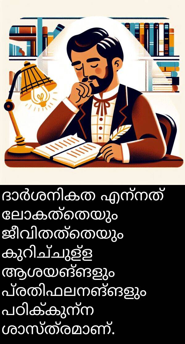 ലോകത്തെയും: ദാർശനികത എന്നത് ലോകത്തെയും ജീവിതത്തെയും കുറിച്ചുള്ള ആശയങ്ങളും പ്രതിഫലനങ്ങളും പഠിക്കുന്ന ശാസ്ത്രമാണ്.