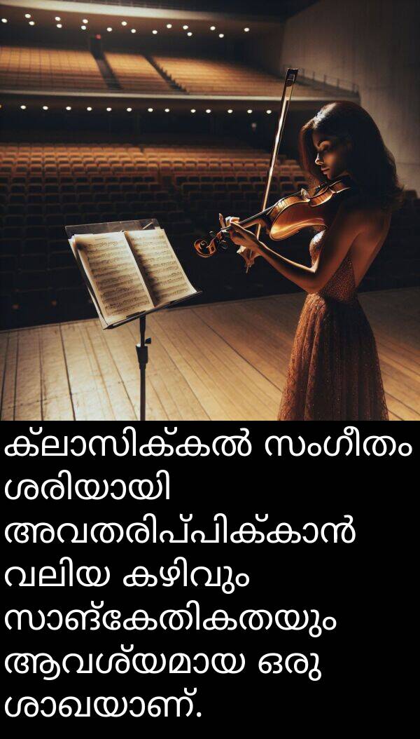 സംഗീതം: ക്ലാസിക്കൽ സംഗീതം ശരിയായി അവതരിപ്പിക്കാൻ വലിയ കഴിവും സാങ്കേതികതയും ആവശ്യമായ ഒരു ശാഖയാണ്.