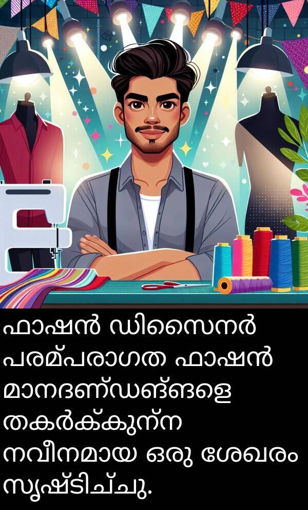 ശേഖരം: ഫാഷൻ ഡിസൈനർ പരമ്പരാഗത ഫാഷൻ മാനദണ്ഡങ്ങളെ തകർക്കുന്ന നവീനമായ ഒരു ശേഖരം സൃഷ്ടിച്ചു.