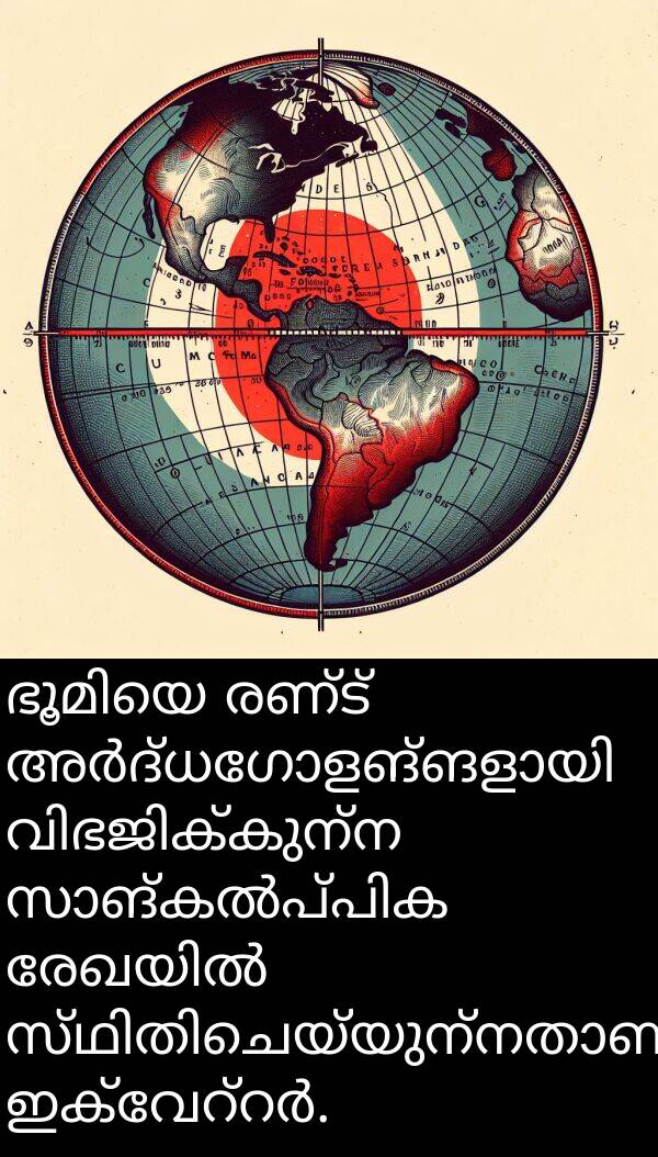 രണ്ട്: ഭൂമിയെ രണ്ട് അർദ്ധഗോളങ്ങളായി വിഭജിക്കുന്ന സാങ്കൽപ്പിക രേഖയിൽ സ്ഥിതിചെയ്യുന്നതാണ് ഇക്വേറ്റർ.