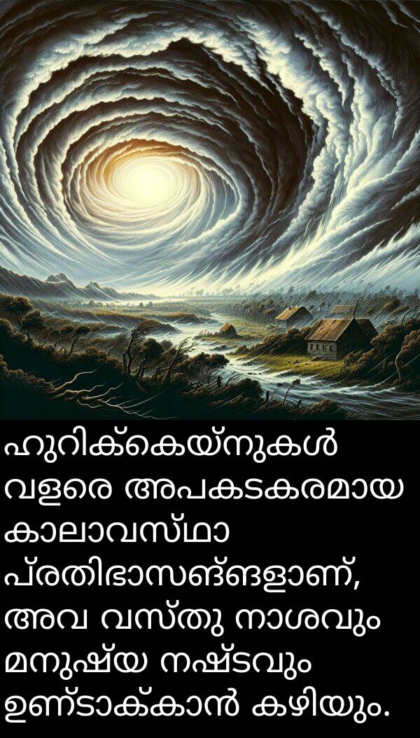 നഷ്ടവും: ഹുറിക്കെയ്നുകൾ വളരെ അപകടകരമായ കാലാവസ്ഥാ പ്രതിഭാസങ്ങളാണ്, അവ വസ്തു നാശവും മനുഷ്യ നഷ്ടവും ഉണ്ടാക്കാൻ കഴിയും.