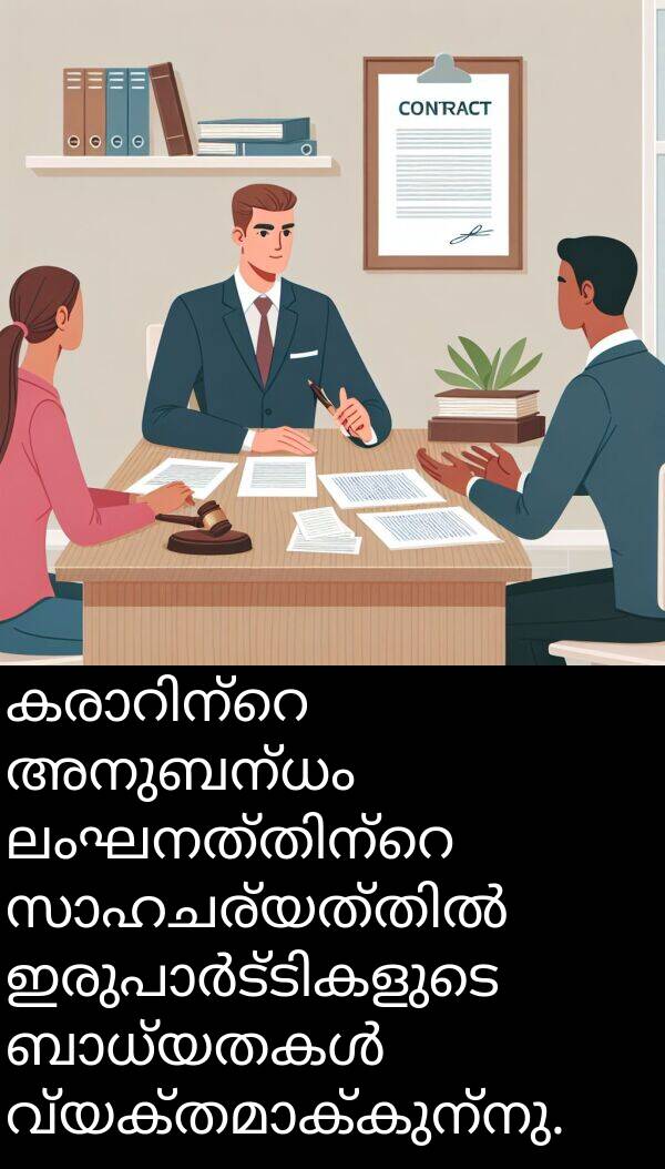 അനുബന്ധം: കരാറിന്റെ അനുബന്ധം ലംഘനത്തിന്റെ സാഹചര്യത്തിൽ ഇരുപാർട്ടികളുടെ ബാധ്യതകൾ വ്യക്തമാക്കുന്നു.