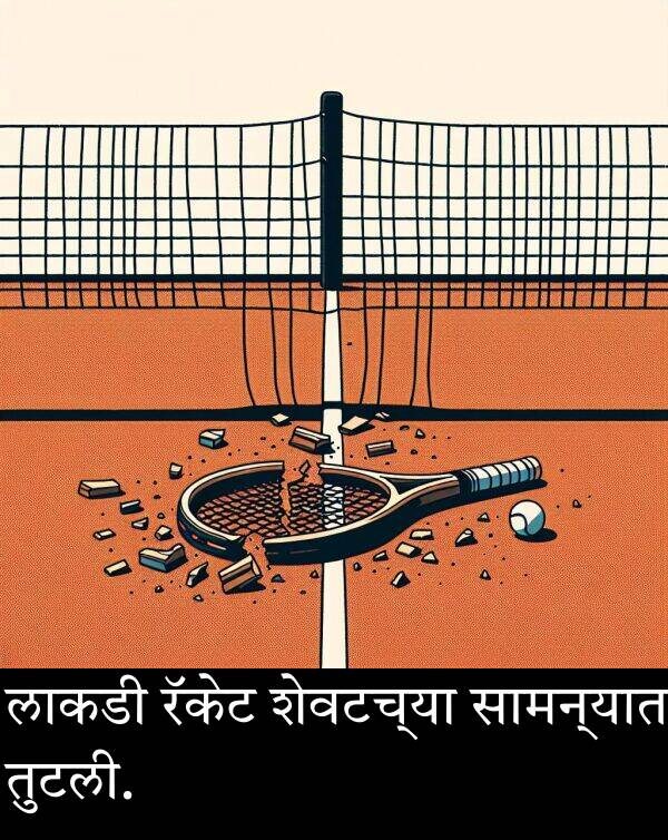 शेवटच्या: लाकडी रॅकेट शेवटच्या सामन्यात तुटली.