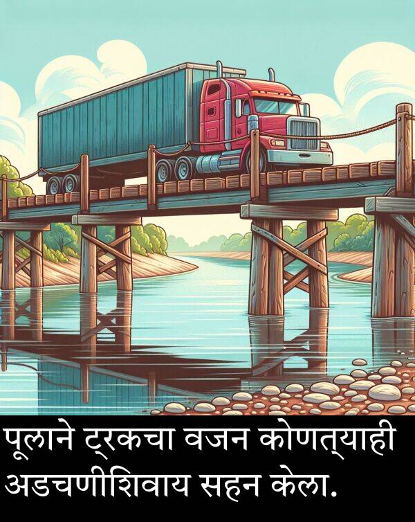 वजन: पूलाने ट्रकचा वजन कोणत्याही अडचणीशिवाय सहन केला.