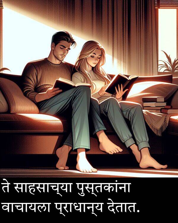 वाचायला: ते साहसाच्या पुस्तकांना वाचायला प्राधान्य देतात.