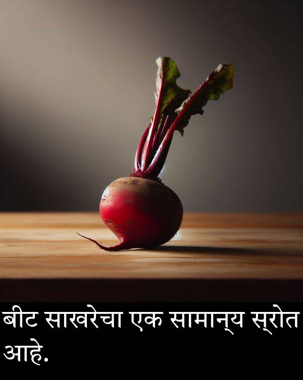 सामान्य: बीट साखरेचा एक सामान्य स्रोत आहे.