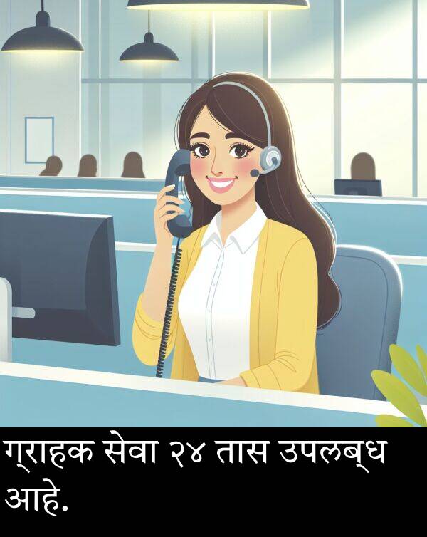 उपलब्ध: ग्राहक सेवा २४ तास उपलब्ध आहे.