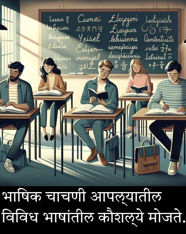 चाचणी: भाषिक चाचणी आपल्यातील विविध भाषांतील कौशल्ये मोजते.